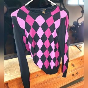 Preppy Vintage Checkered Sweater